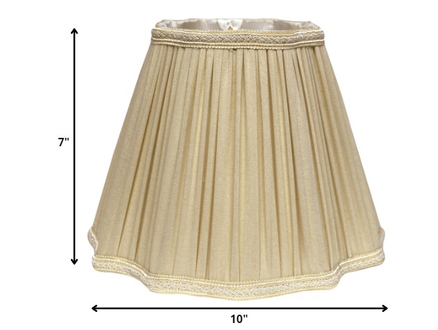 10" Pearl Grey Slanted Fancy Square Shantung Lampshade