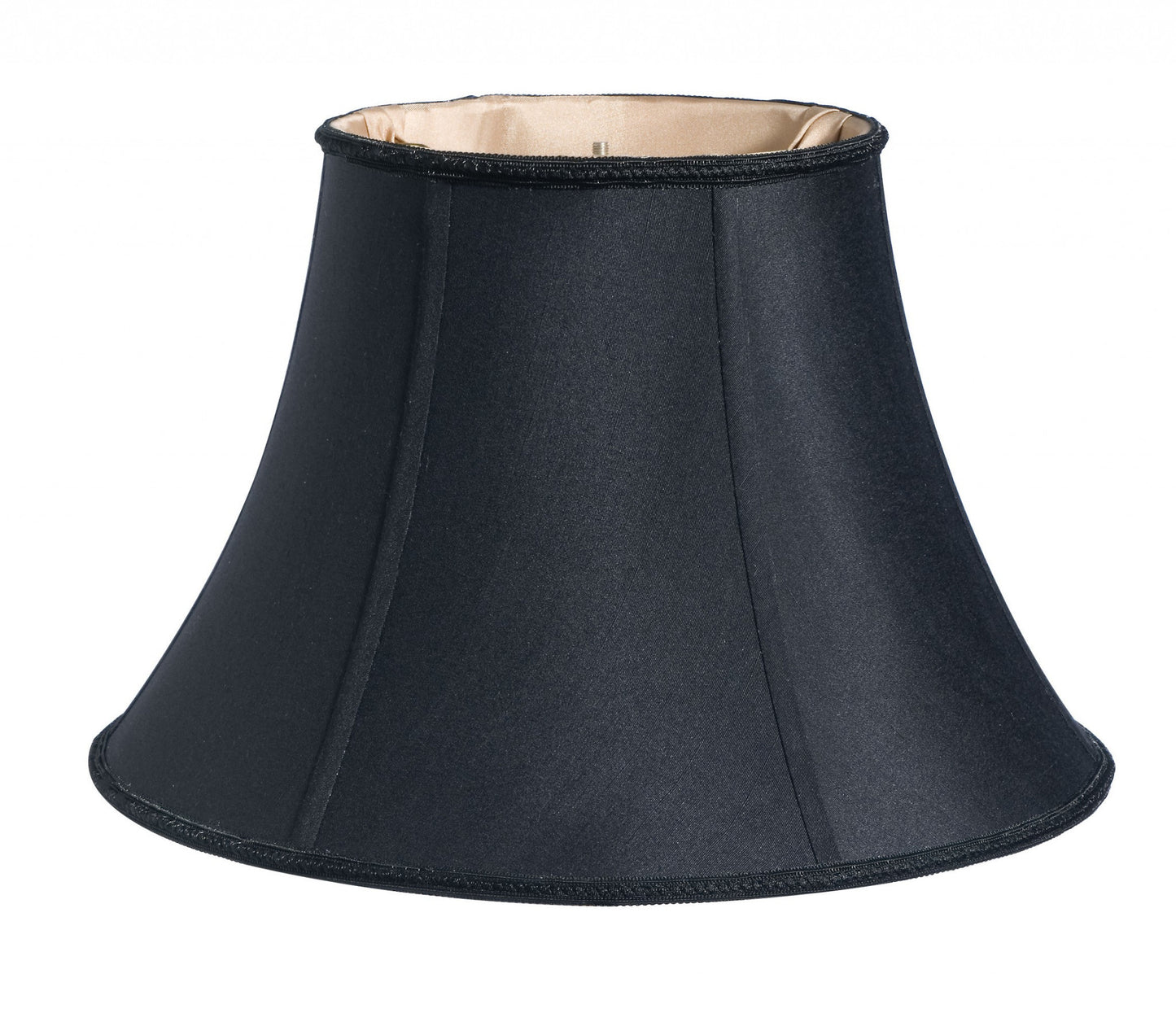 12" Black Slanted Bell Shantung Lampshade