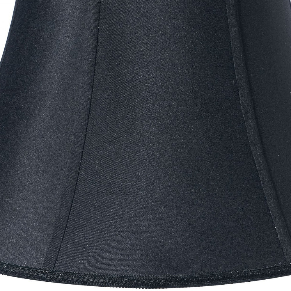 12" Black Slanted Bell Shantung Lampshade