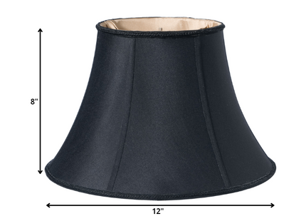 12" Black Slanted Bell Shantung Lampshade