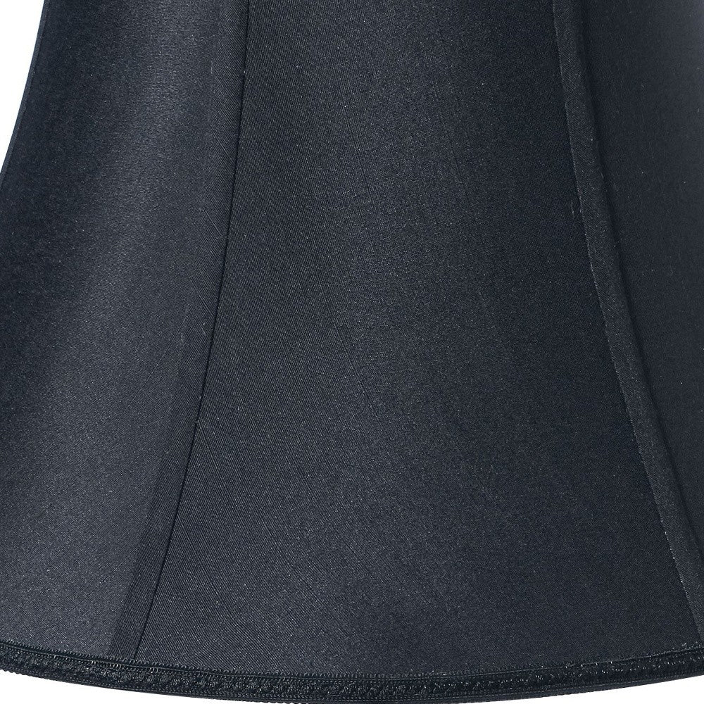 18" Black Slanted Bell Shantung Lampshade