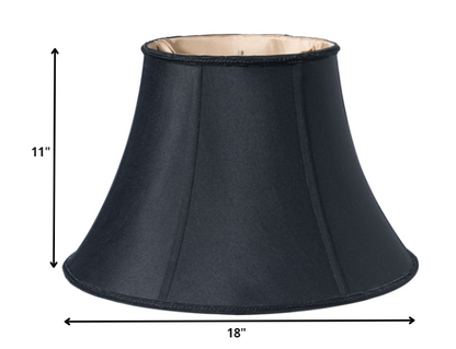 18" Black Slanted Bell Shantung Lampshade