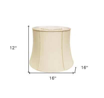 16" Ivory Slanted Girdle Shantung Lampshade