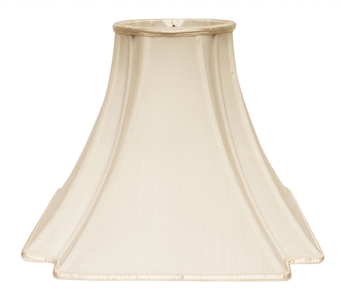 12" Ivory Slanted Notch Square Shantung Lampshade