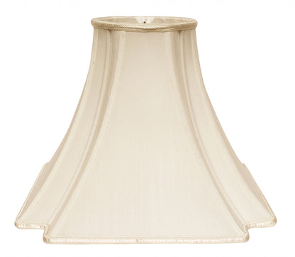 14" Ivory Slanted Notch Square Shantung Lampshade