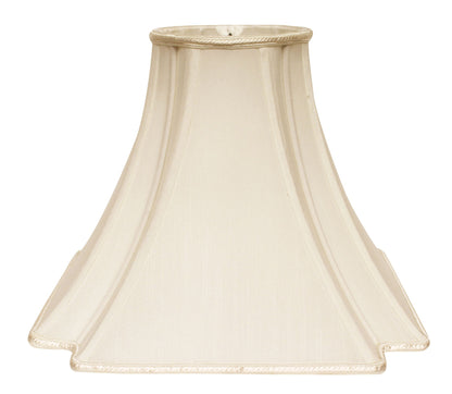 16" Ivory Slanted Notch Square Shantung Lampshade