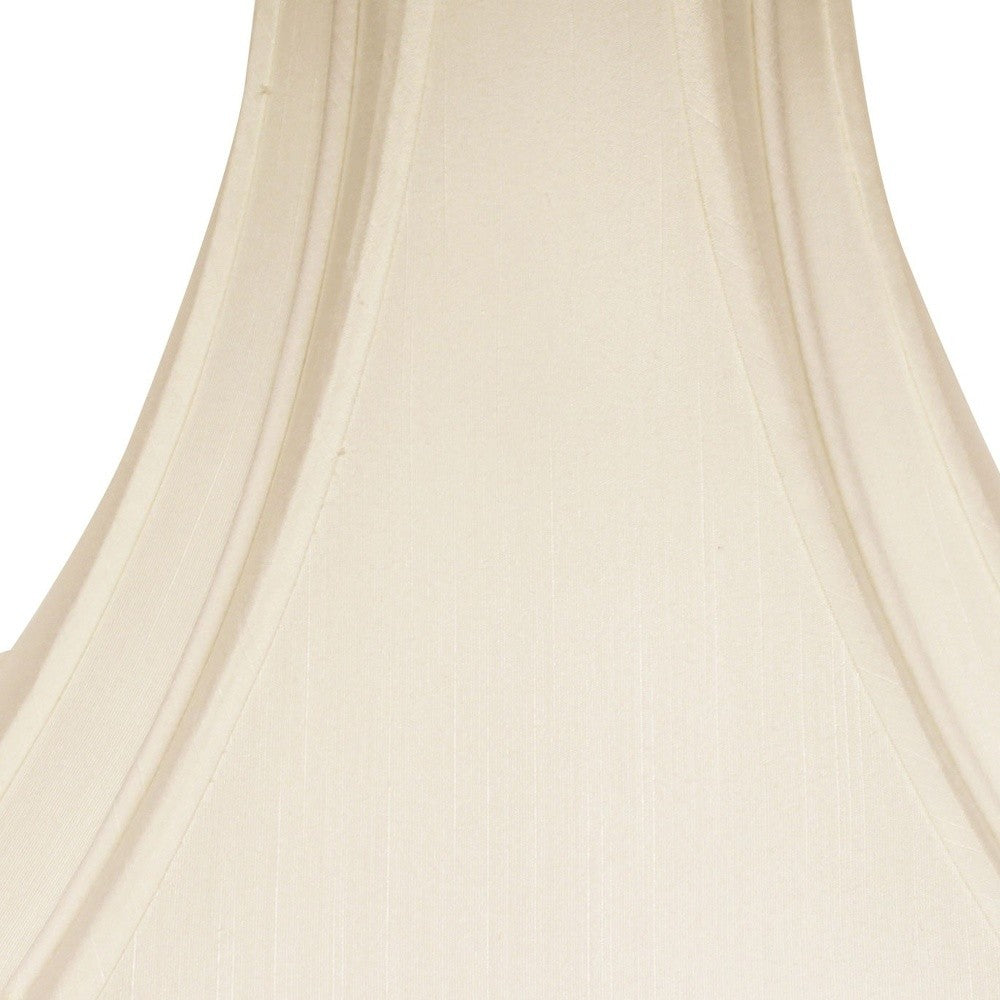 18" Ivory Slanted Notch Square Shantung Lampshade