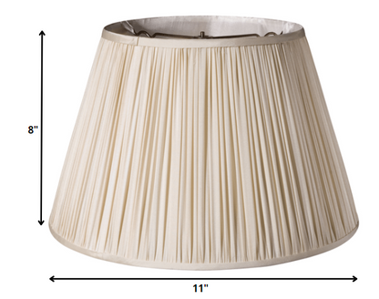 11" Pale Grey Slanted Pleated Tafetta Lampshade