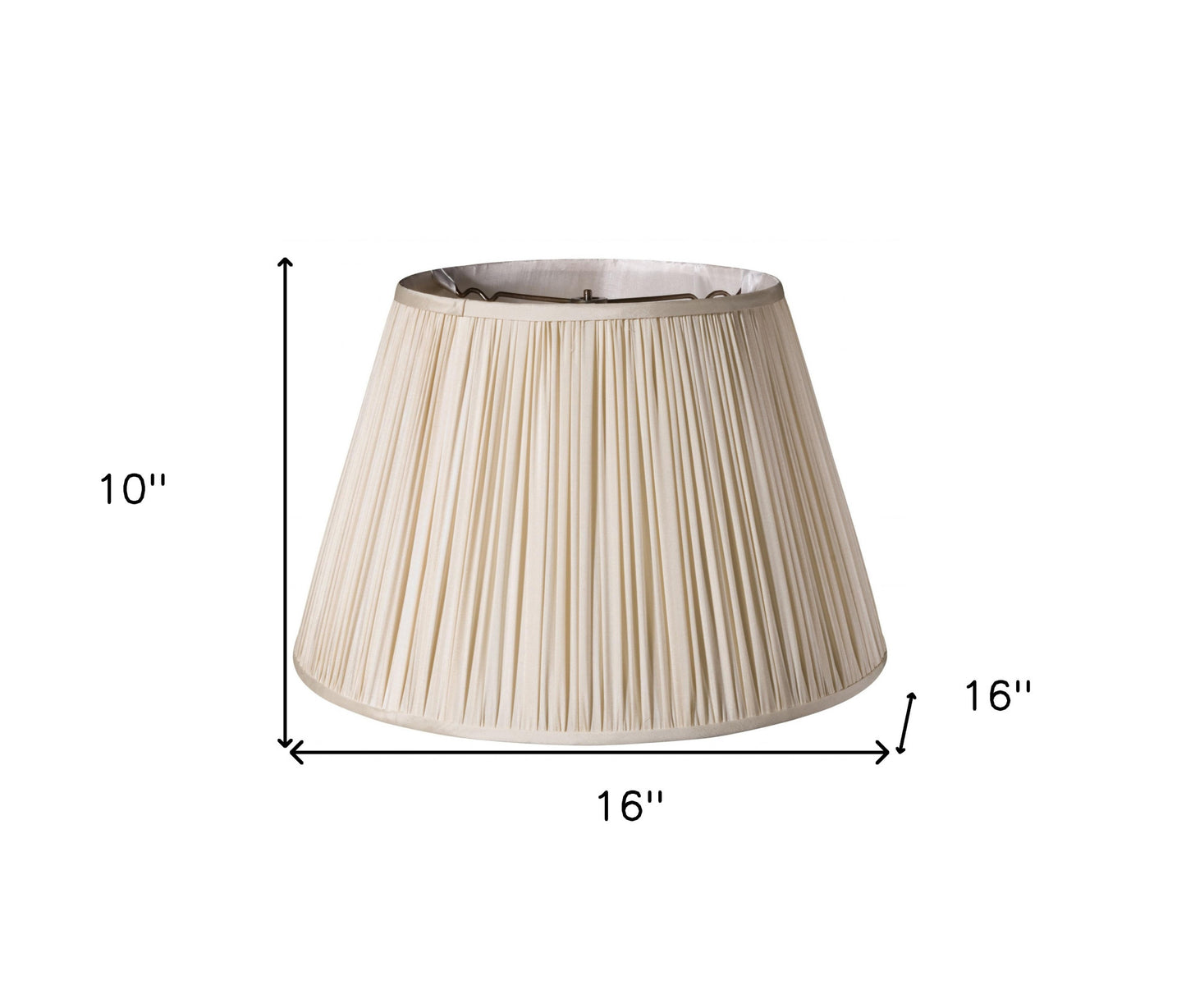 16" Pale Grey Slanted Pleated Tafetta Lampshade