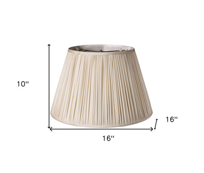 16" Pale Grey Slanted Pleated Tafetta Lampshade