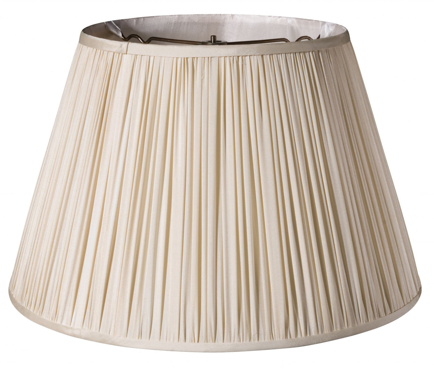 18" Pale Grey Slanted Pleated Tafetta Lampshade