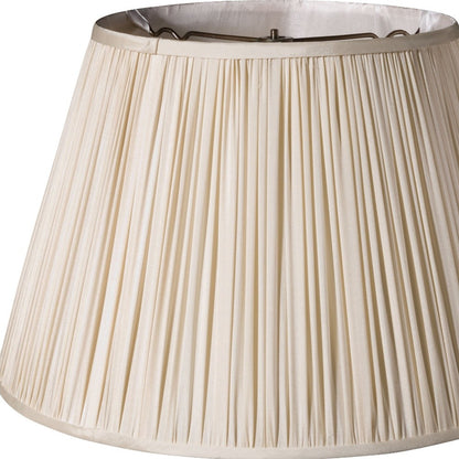 18" Pale Grey Slanted Pleated Tafetta Lampshade