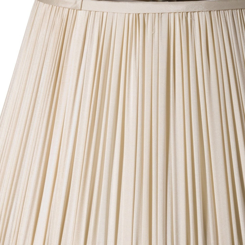 18" Pale Grey Slanted Pleated Tafetta Lampshade