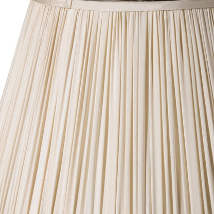 18" Pale Grey Slanted Pleated Tafetta Lampshade