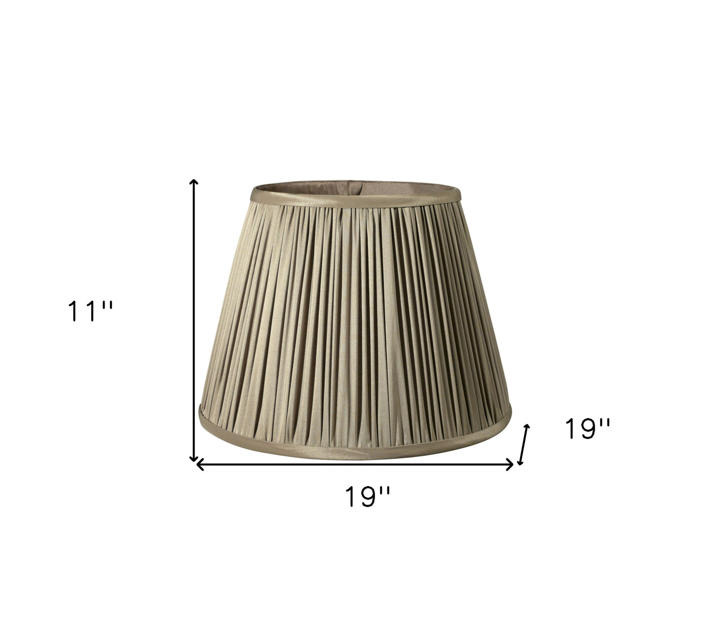 19" Ash Slanted Pleated Tafetta Lampshade