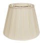 16" Ivory Slanted Crimped Box Shantung Lampshade