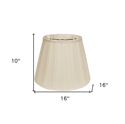 16" Ivory Slanted Crimped Box Shantung Lampshade