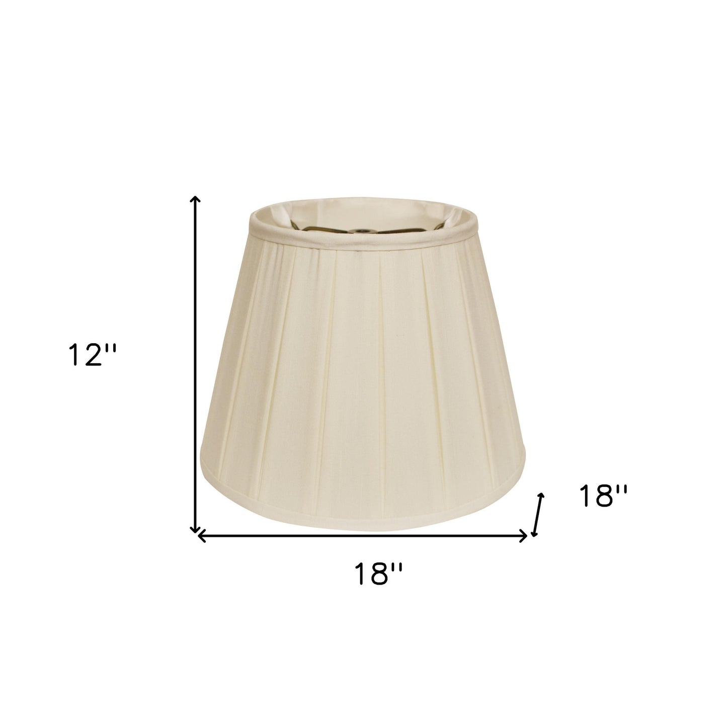 18" Ivory Slanted Crimped Box Shantung Lampshade