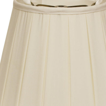 18" Ivory Slanted Crimped Box Shantung Lampshade