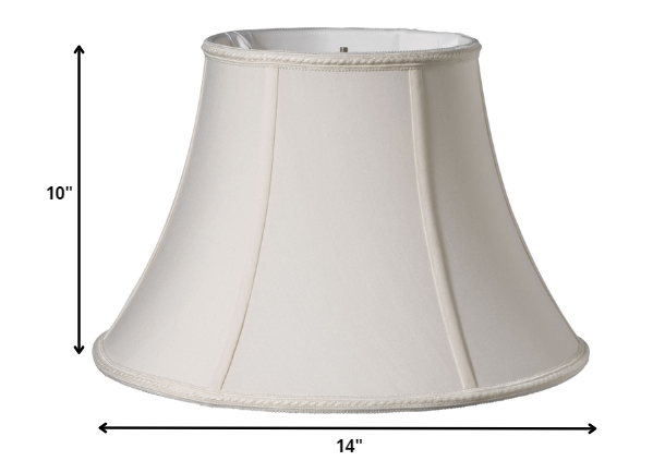 14" Cream Slanted Oval Shantung Lampshade