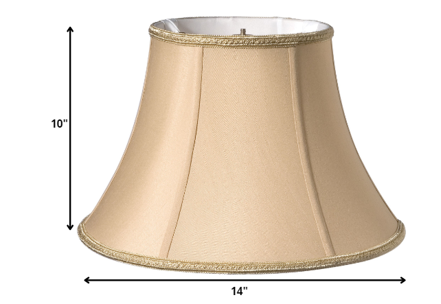 14" Vintage Gold Slanted Oval Shantung Lampshade