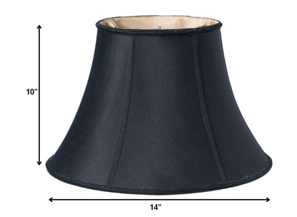 14" Black with Bronze Lining Slanted Oval Shantung Lampshade