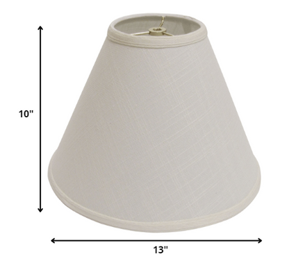 13" Off White Deep Cone Linen Lampshade