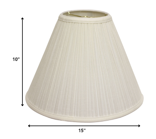 15" White Deep Cone Slanted Broadcloth Lampshade