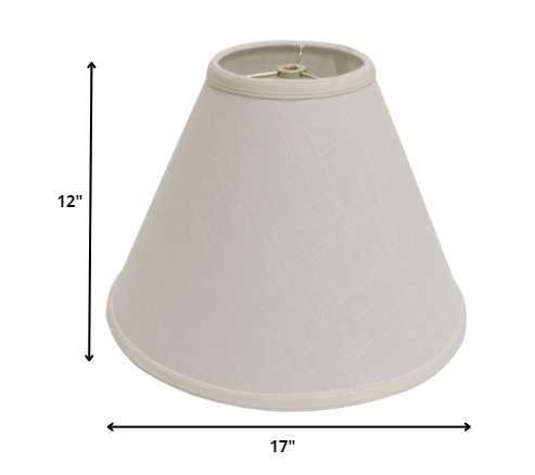 17" Off White Deep Cone Slanted Linen Lampshade