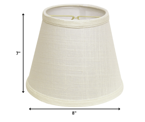 8" White Empire Hardback Slanted Linen Lampshade