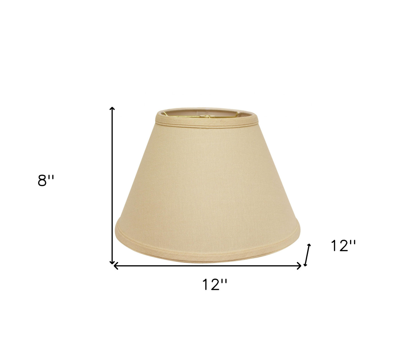 12" Parchment Beige Empire Hardback Slanted Linen Lampshade WF