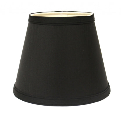 12" Black with White  Empire Hardback Slanted Shantung Lampshade