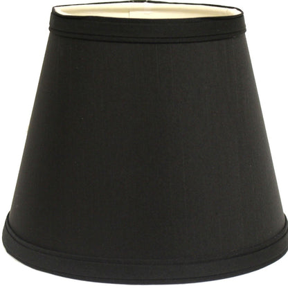 12" Black with White  Empire Hardback Slanted Shantung Lampshade