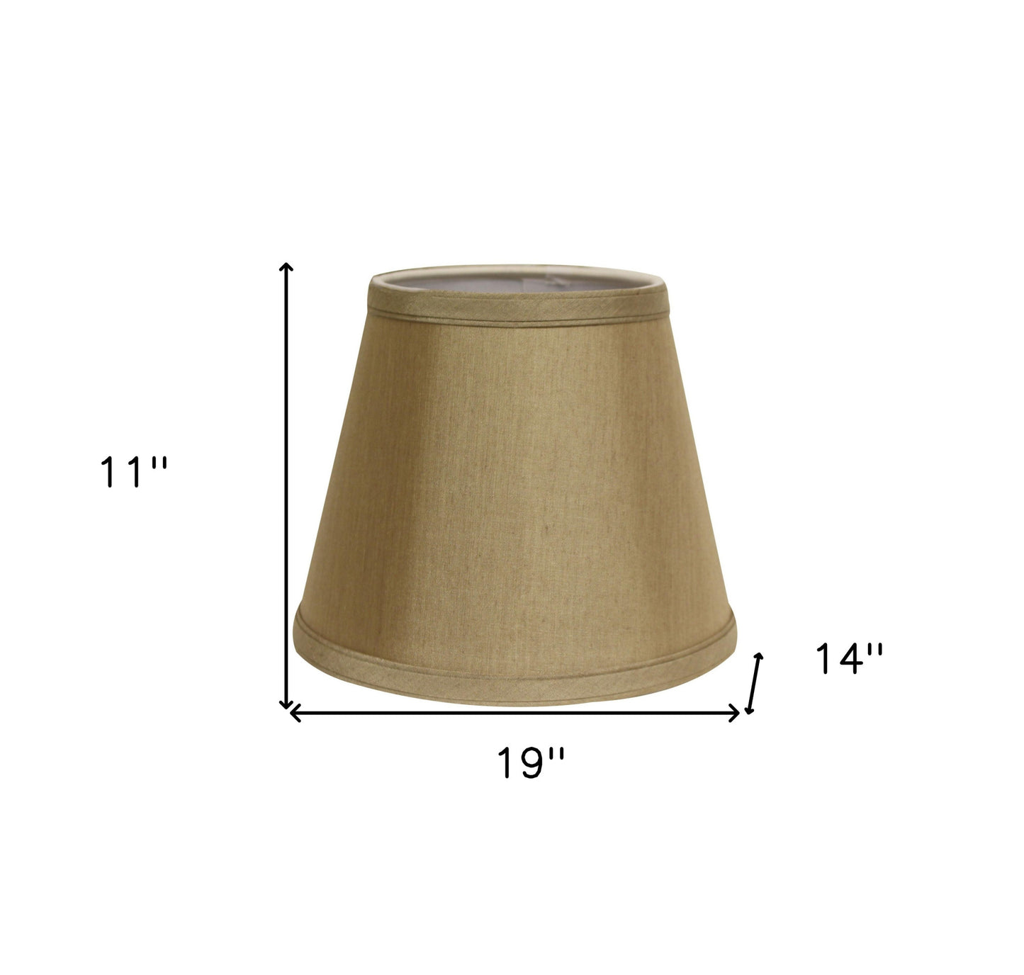 19" Pale Brown Empire Slanted No Slub Lampshade