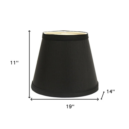 19" Black with White  Empire Slanted Shantung Lampshade