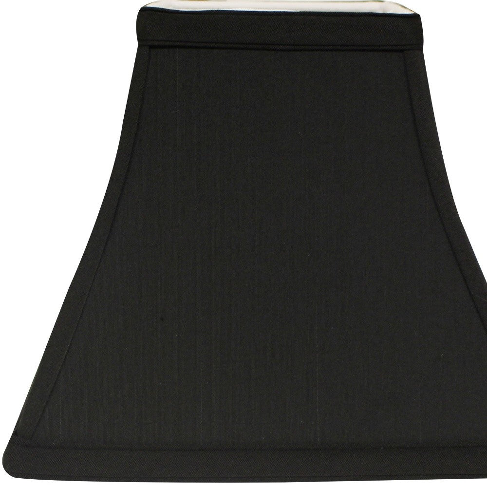 10" Black with White Lining Square Bell Shantung Lampshade