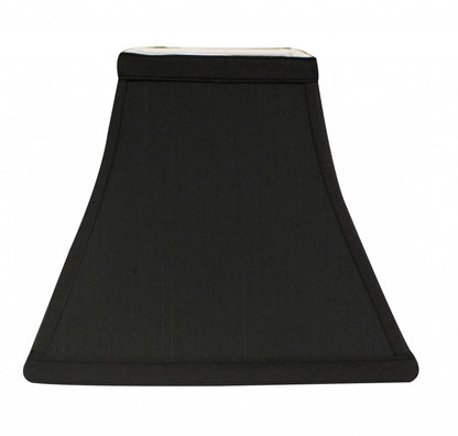 12" Black with White Lining Square Bell Shantung Lampshade