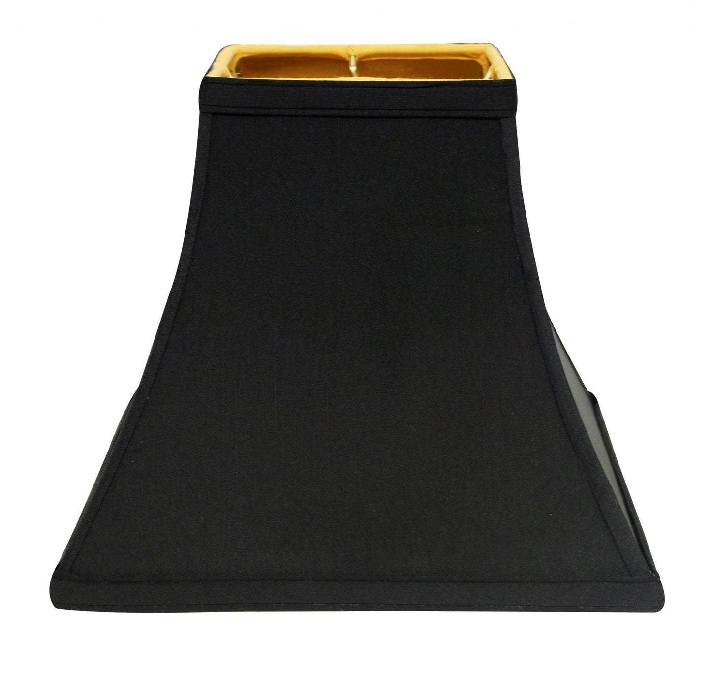 12" Black with Gold Lining Square Bell Shantung Lampshade