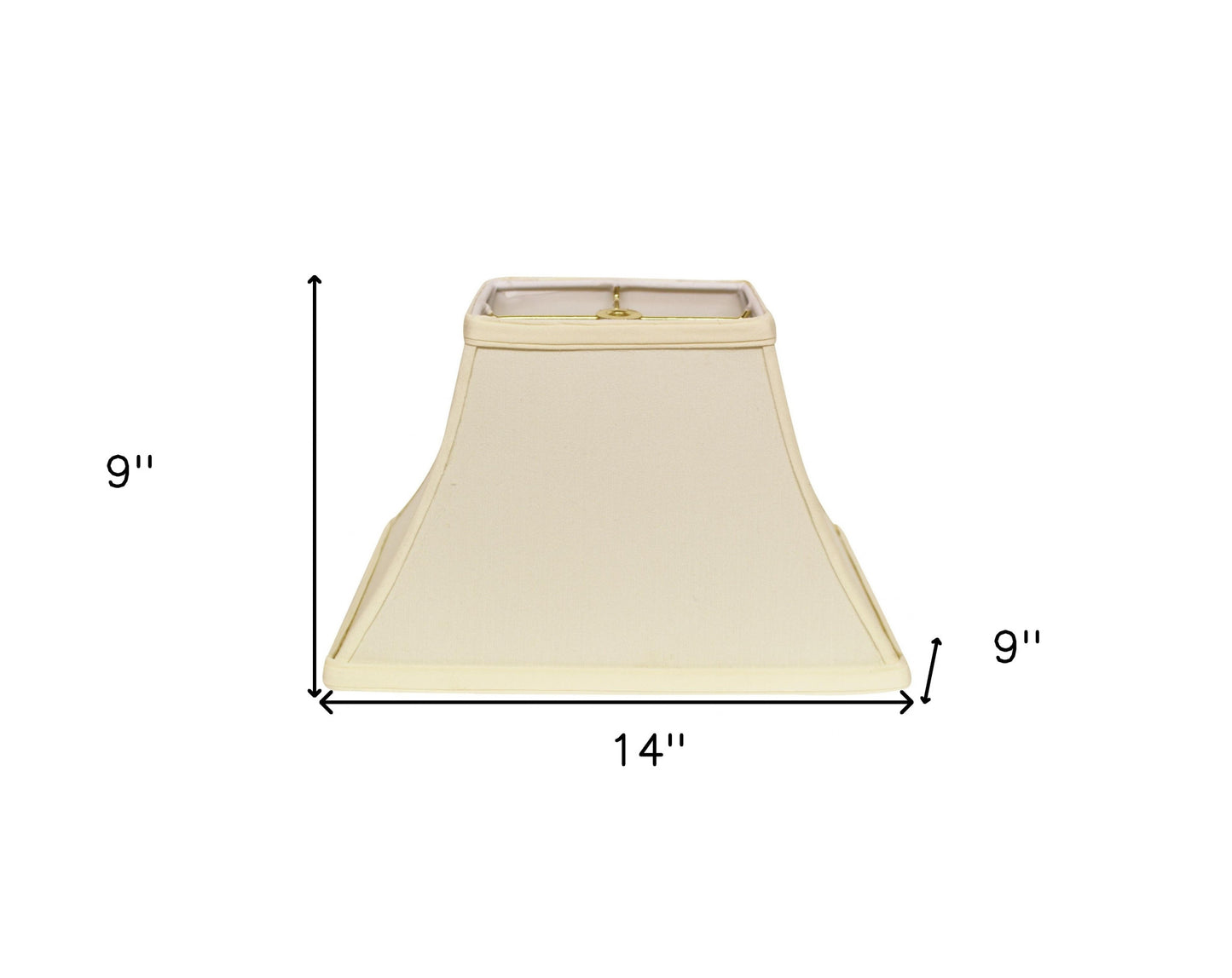 14" Ivory Rectangle Bell No Slub Lampshade