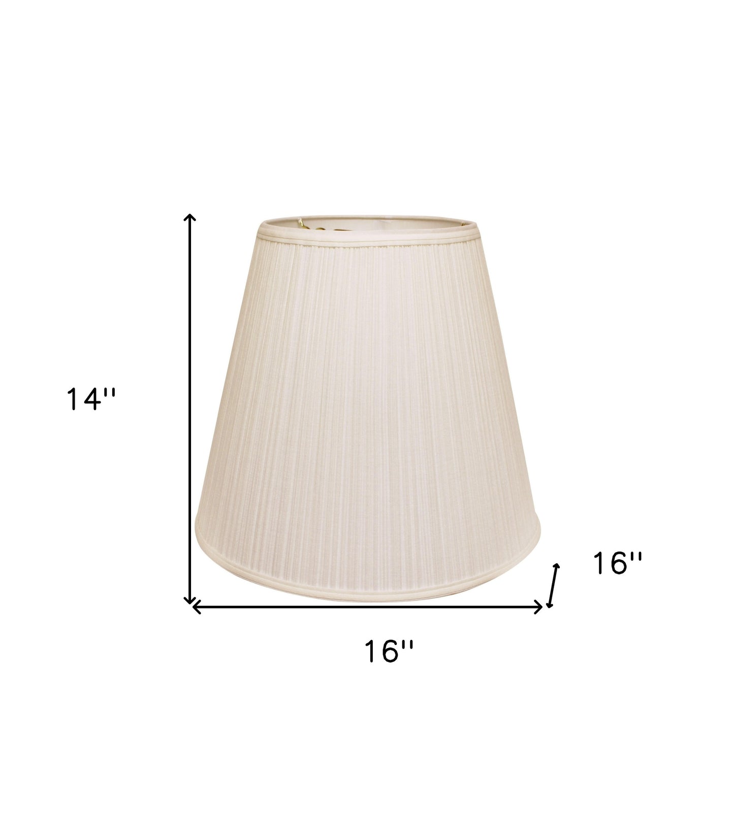 16" White Deep Empire Broadcloth Lampshade