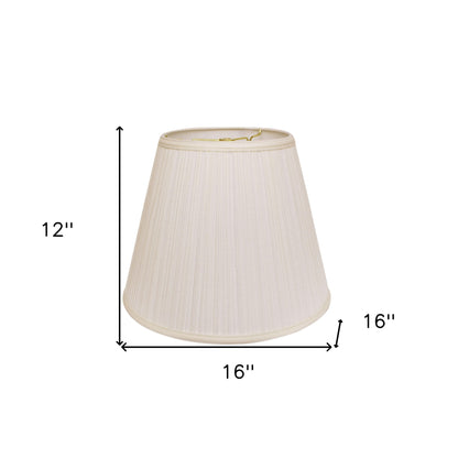 16" White Empire Deep Slanted Broadcloth Lampshade