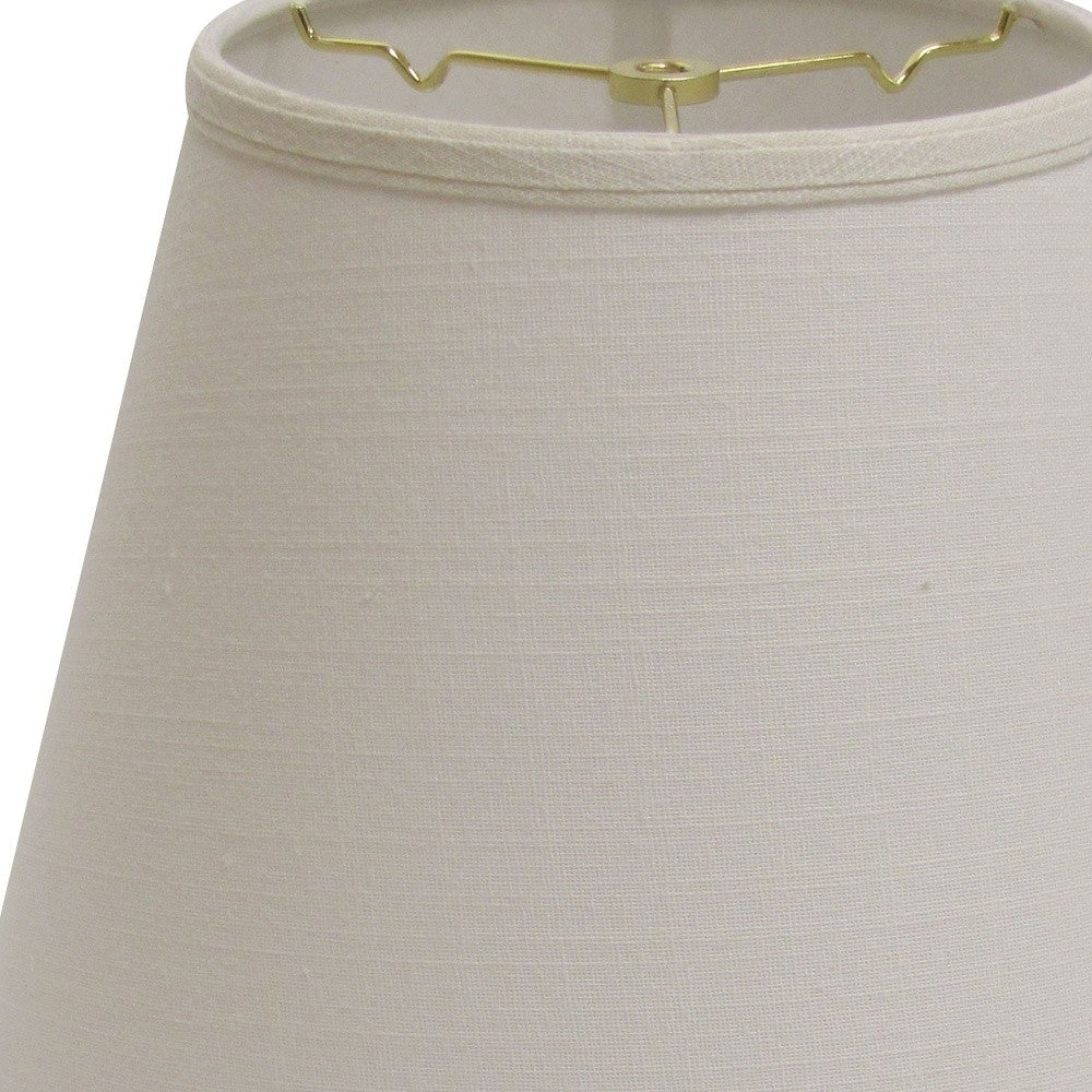 18" White Empire Deep Slanted Linen Lampshade