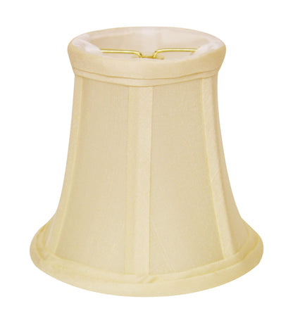 4" Ivory Slanted Set of 6 Chandelier Dupioni Lampshades