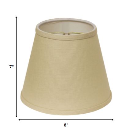 8" Parchment Biege Hardback Empire Linen Lampshade