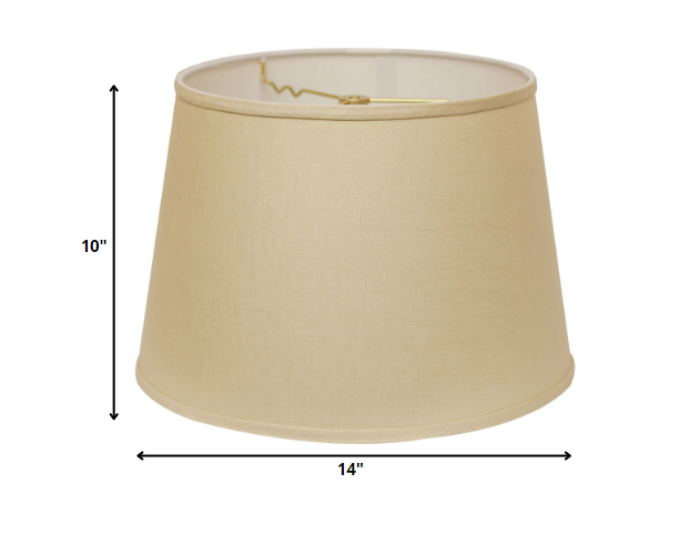 14" Dark Wheat Rounded Empire Slanted Linen Lampshade