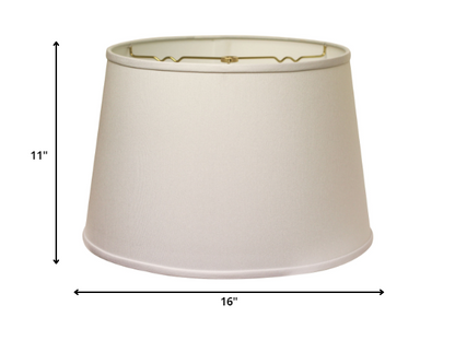 16" White Rounded Empire Slanted No Slub Lampshade