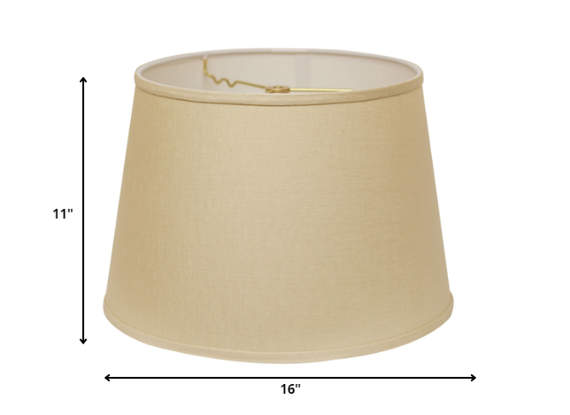 16" Dark Wheat Rounded Empire Slanted Linen Lampshade