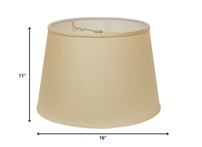 16" Dark Wheat Rounded Empire Slanted Linen Lampshade