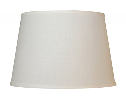 16" White Rounded Empire Slanted Linen Lampshade