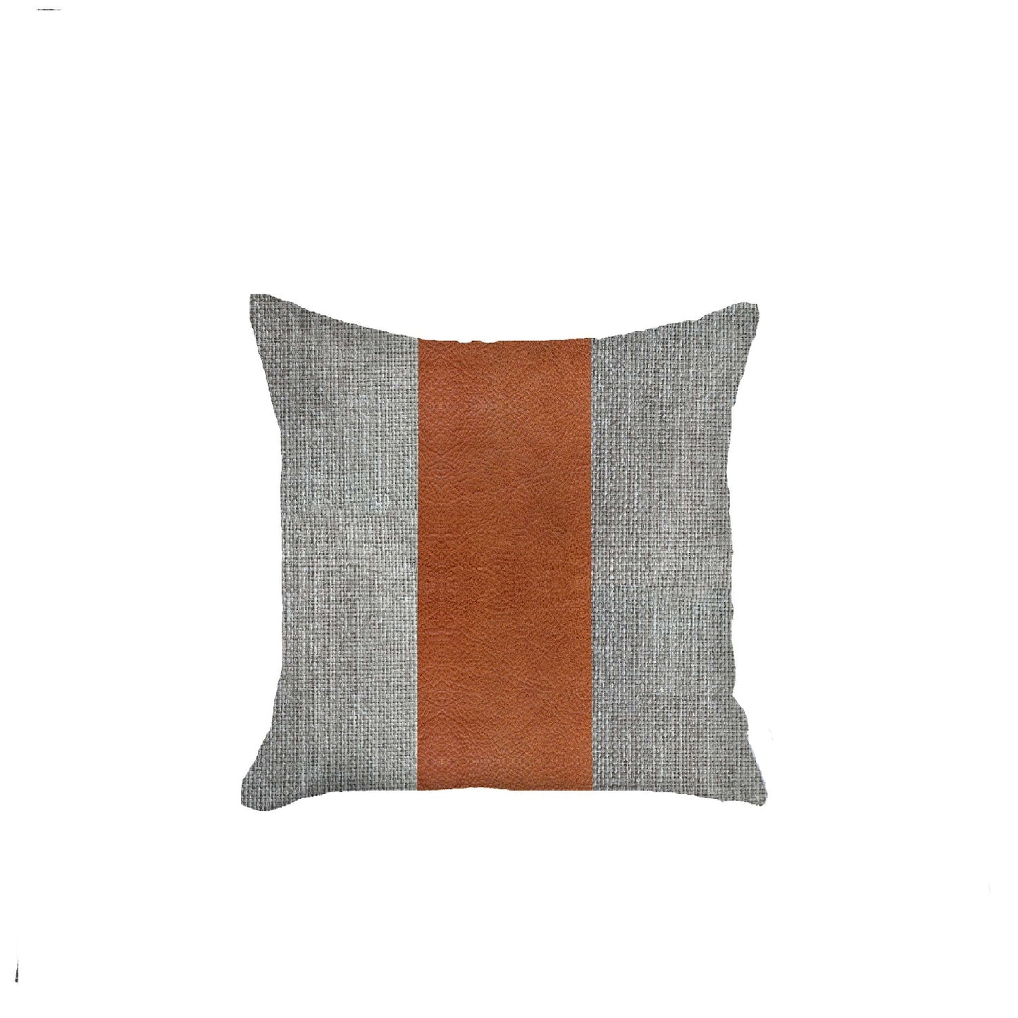 18" X 18" Grey And Brown Geometric Zippered Handmade Polyester Throw Pillow Cover